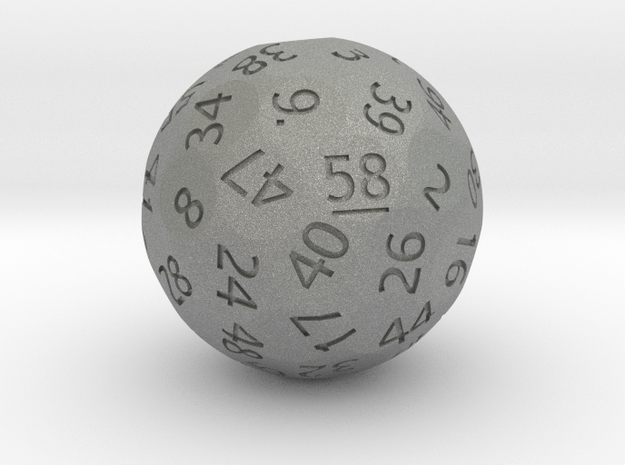 d58 Sphere Dice (Regular Edition) in Gray PA12