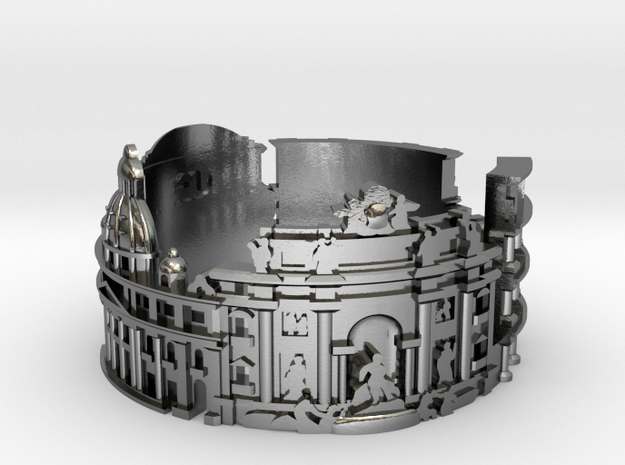 Rome - Skyline Cityscape Ring in Polished Silver: 6 / 51.5
