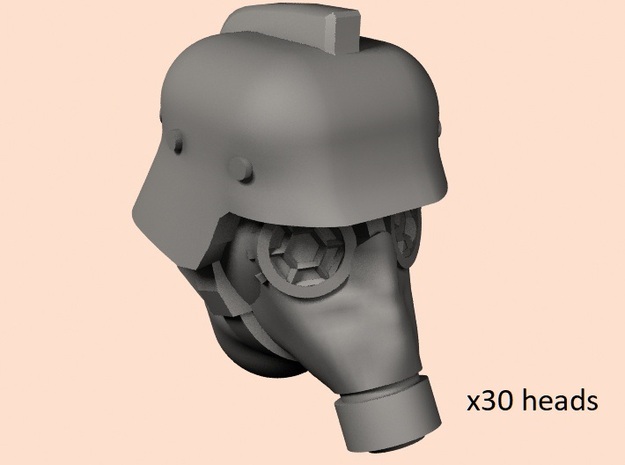 28mm Dieselpunk krieger heads in Tan Fine Detail Plastic
