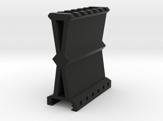 Type X1 Picatinny Riser (2.75" Rise) (6-Slots) in Black Natural Versatile Plastic