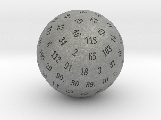 d115 Sphere Dice (old) in Gray PA12