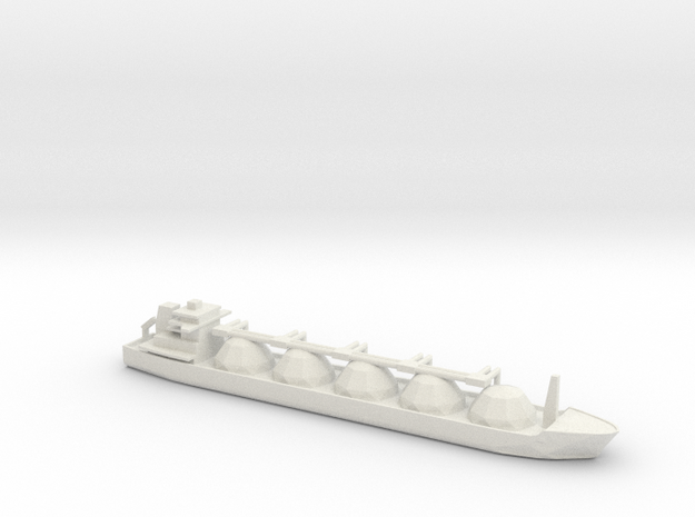 1/500 Scale LNG Tanker in White Natural Versatile Plastic
