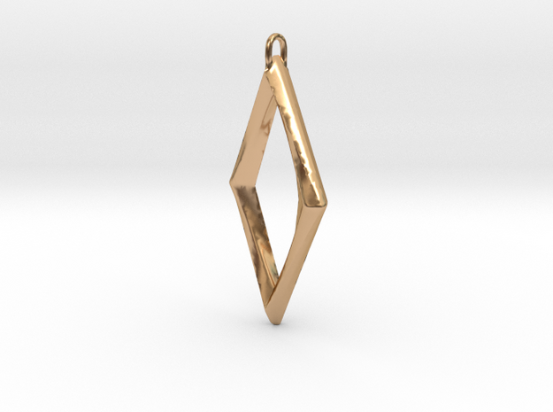 Twisted Diamond Pendant in Polished Bronze