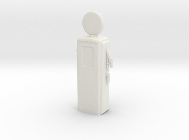 S Scale Old Gas Pump in White Natural Versatile Plastic