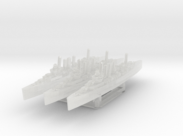 County class cruiser (Axis & Allies) in Clear Ultra Fine Detail Plastic