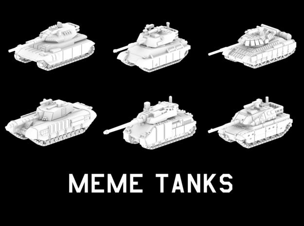 1:285 Scale Meme Tanks in Gray PA12
