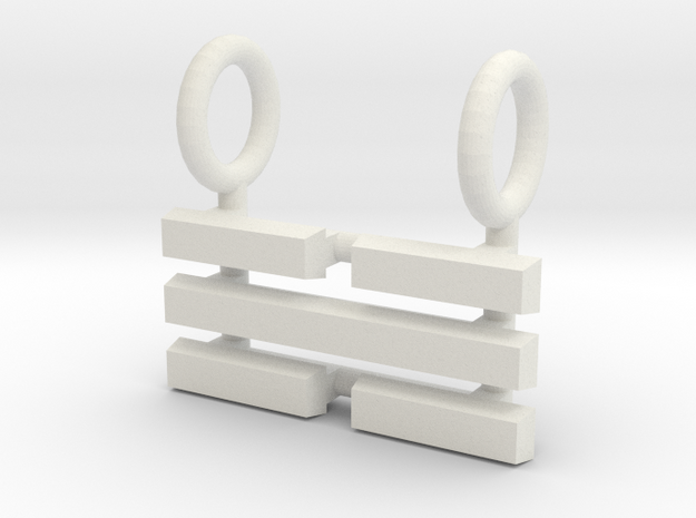 I Ching Trigram Pendant - K'an Upper in White Natural Versatile Plastic