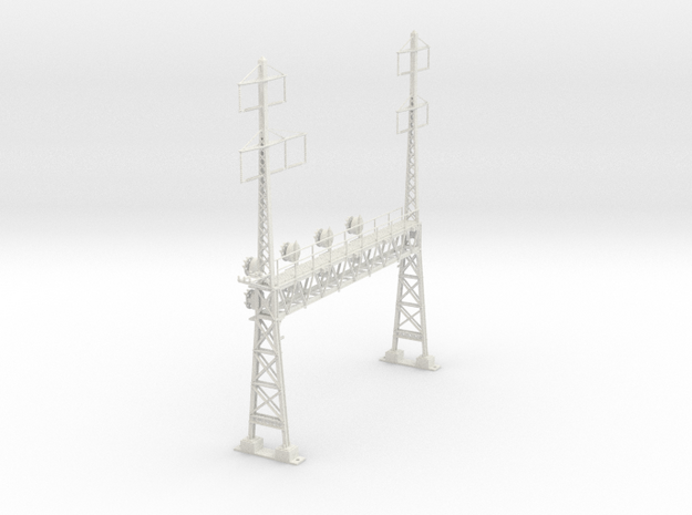 CATENARY PRR LATTICE SIG 4 TRACK 2-3PHASE N SCALE  in White Natural Versatile Plastic