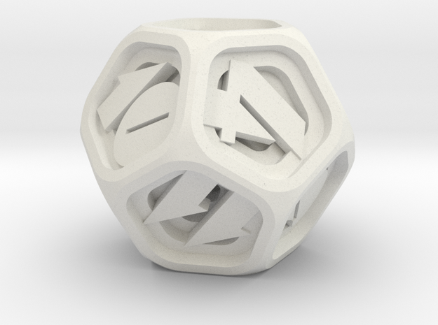 Stepped Die D12 in White Natural Versatile Plastic