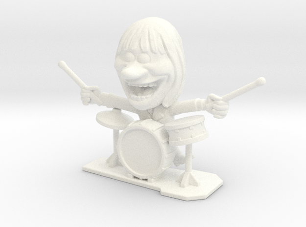 Rock Band - Drummer in White Processed Versatile Plastic