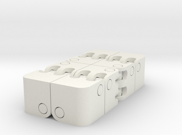 Fidget Cube - Fat Hinge - Flat
 in White Natural Versatile Plastic