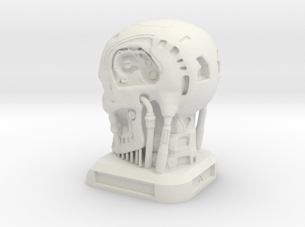 T800 Smooth Terminator Endoskull With Base

 in White Natural Versatile Plastic