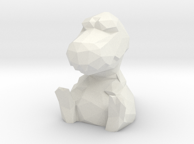 Low Poly T-rex  
 in White Natural Versatile Plastic