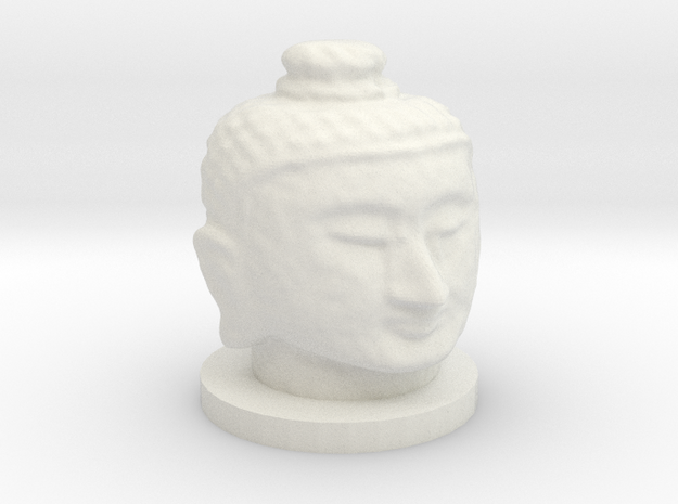 Buddha Head with Base

 in White Natural Versatile Plastic