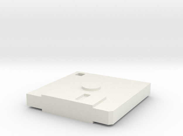 Floppy Disk/Save Icon Game Piece in White Natural Versatile Plastic