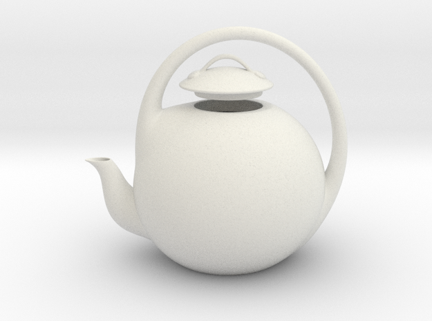 Decorative Teapot in White Natural Versatile Plastic
