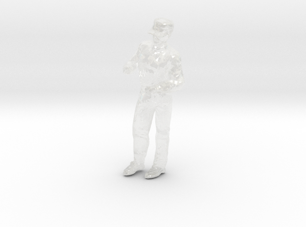 Man Standing Arms Bent: Wearing a Cap in Clear Ultra Fine Detail Plastic: 1:48 - O