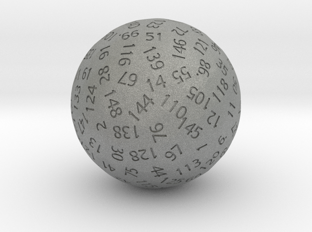 d149 Sphere Dice in Gray PA12