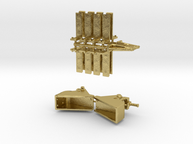 Sik 43 SteunTreePlank. remsteunhangers .V1.0 in Natural Brass