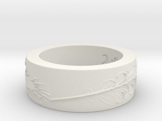 Haskell Peacock Ring Size 6  in White Natural Versatile Plastic