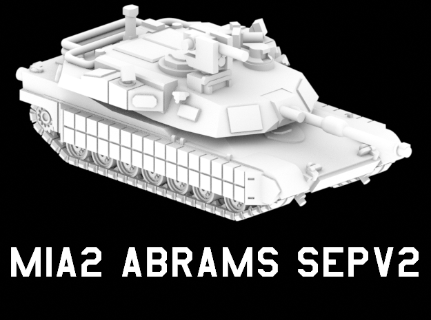 M1A2 Abrams SEPv2 (TROPHY) in White Natural Versatile Plastic: 1:220 - Z