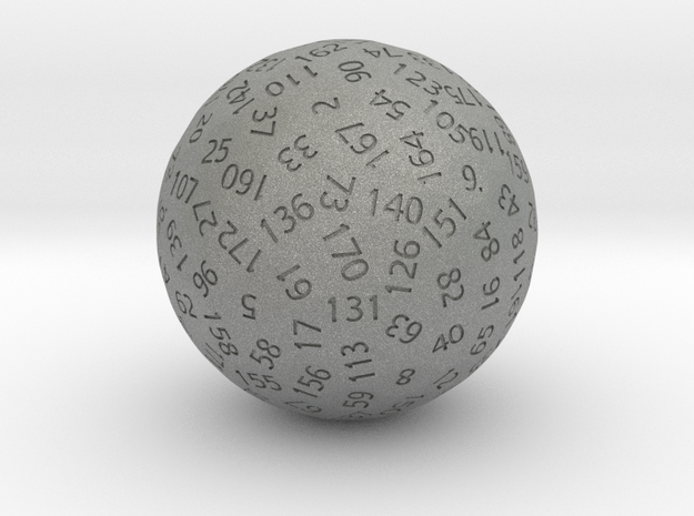 d177 Sphere Dice in Gray PA12