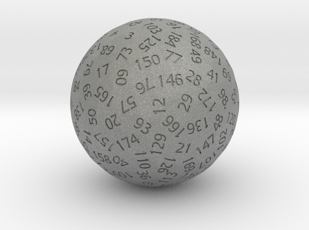 d185 Sphere Dice in Gray PA12