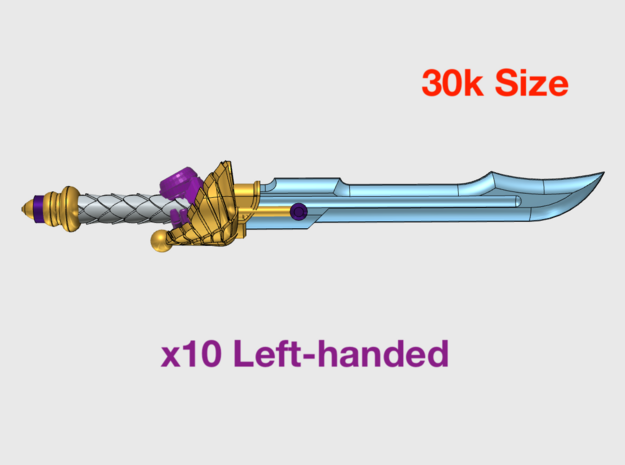 10x Left-handed Energy Sword: Charnbal (30k Size) in Tan Fine Detail Plastic