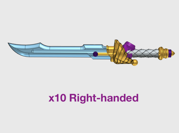 10x Right-handed Energy Sword : Charnbal in Tan Fine Detail Plastic