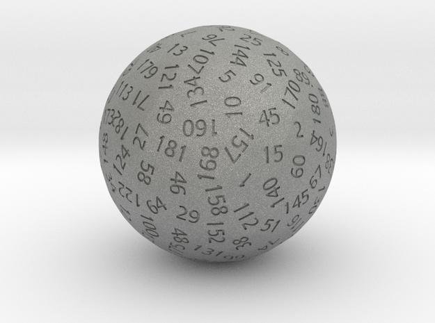 d183 Sphere Dice in Gray PA12