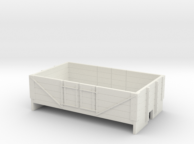 OO9 4 plank open wagon  in White Natural Versatile Plastic
