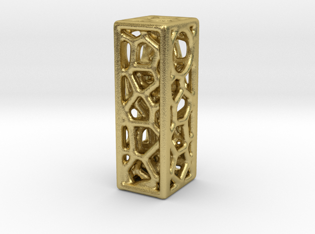 Bionic Necklace Pendant Design - Letter I in Natural Brass