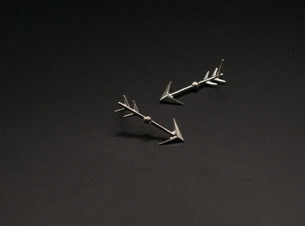 Arrow II - Post Earrings in Natural Silver