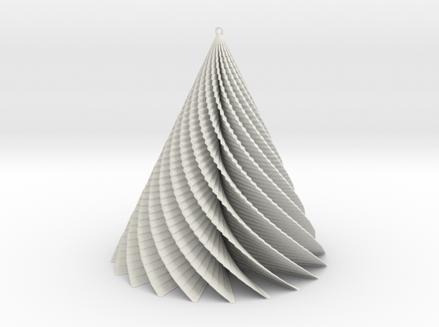 Christmas Tree swirl  in White Natural Versatile Plastic