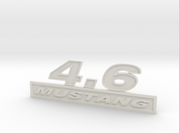 46-MUSTANG Fender Emblem in White Natural Versatile Plastic