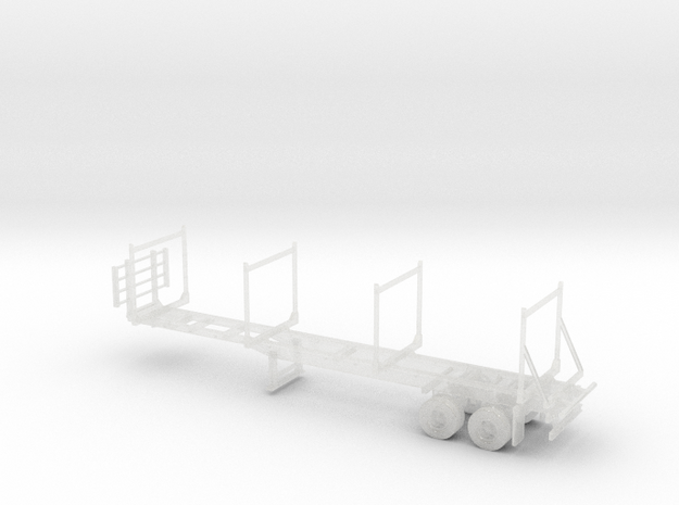 Timber Trailer With Wheels Assembled 1-87 HO Scale in Clear Ultra Fine Detail Plastic