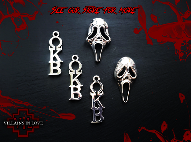  KNB Scream HOLLOW Pendant ⛧ VIL ⛧ in Polished Bronzed-Silver Steel: Small