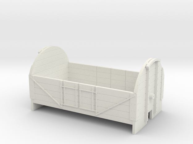 OO9 4 plank tarpaulin wagon in White Natural Versatile Plastic
