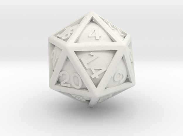 Ball In Cage D20 in White Natural Versatile Plastic