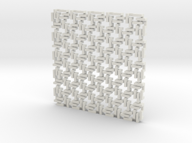 Square Maille - Flat N sampler in White Natural Versatile Plastic