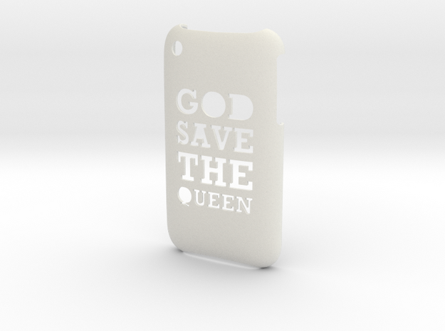 'Queen' iPhone 3GS Cover in White Natural Versatile Plastic