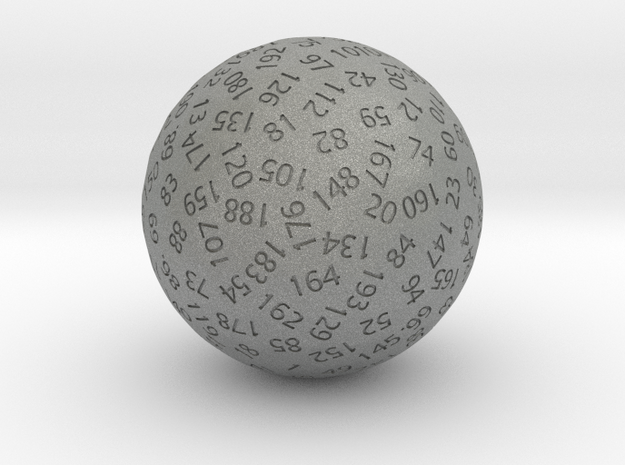 d195 Sphere Dice in Gray PA12