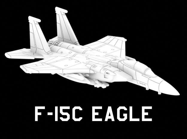 1:285 Scale F-15E (Loaded, Gear Up) in White Natural Versatile Plastic
