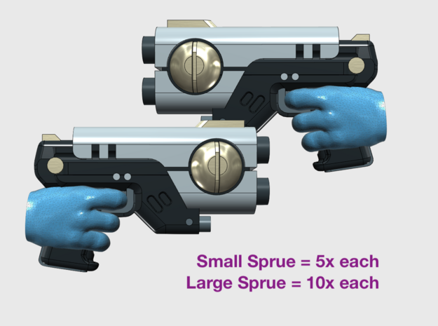 Tau : JTF-4 Pulse Pistols (L&R) in Tan Fine Detail Plastic: Small