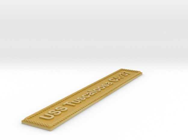 Nameplate USS Tuscaloosa CA-37 in Tan Fine Detail Plastic