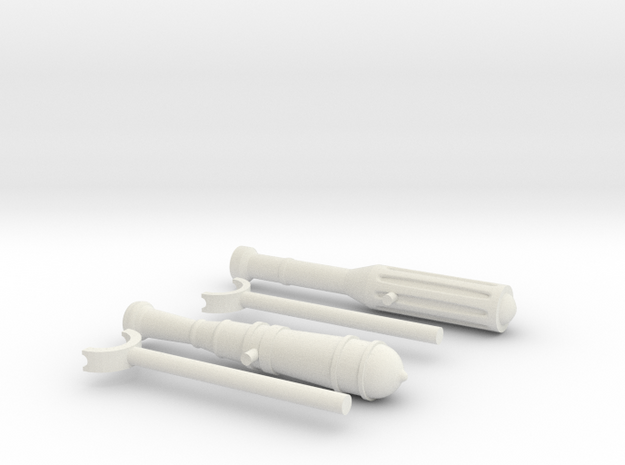 Martian Deck Guns - 28mm in White Natural Versatile Plastic