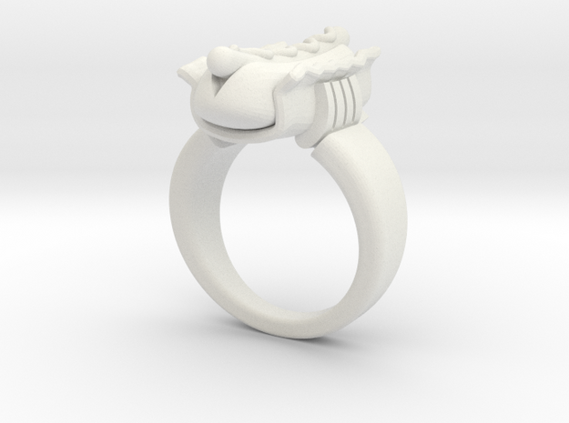 HotDog Ring in White Natural Versatile Plastic