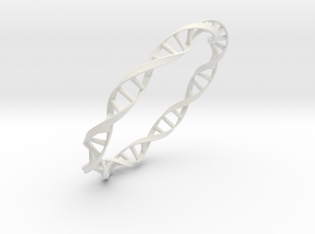 DNA Moebius bracelet (large) in White Natural Versatile Plastic