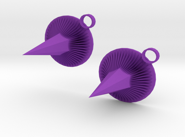 Purple Spike Earrings in Purple Processed Versatile Plastic