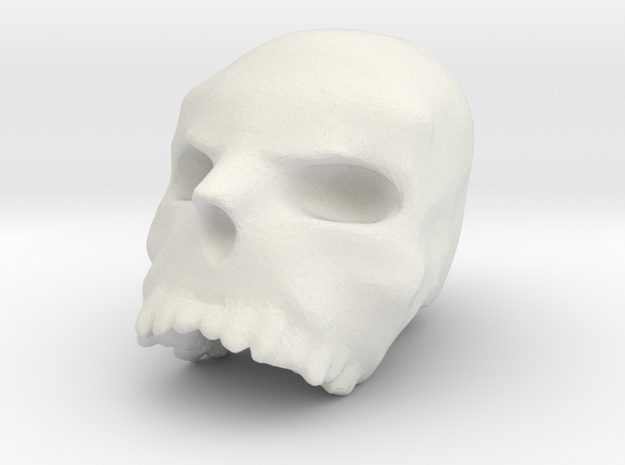 LARGE skull pendant in White Natural Versatile Plastic